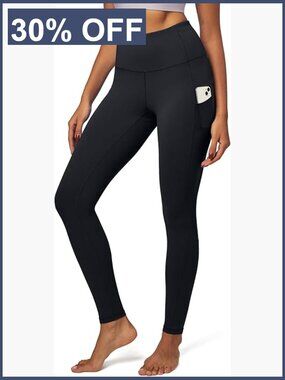 High Waisted Yoga Leggings with Pockets Tummy Control Workout Compression